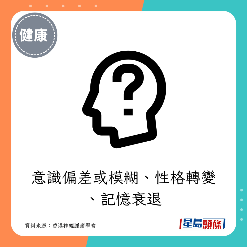 意識偏差或模糊、性格轉變 、記憶衰退