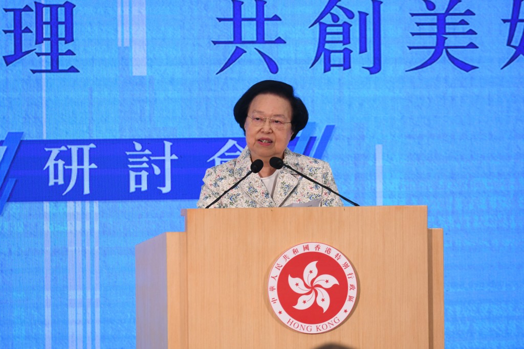 譚惠珠指不認同重塑區議會窒礙民主發展。何健勇攝