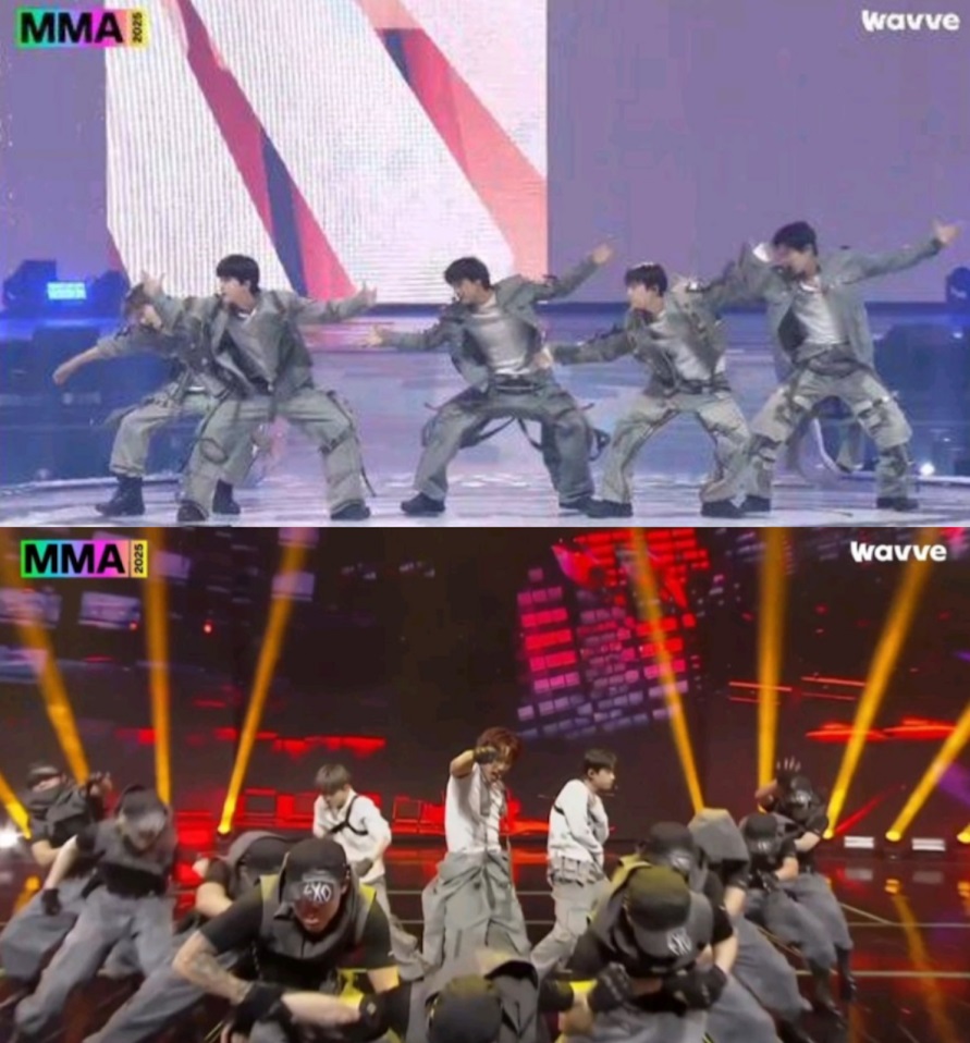 EXO的精彩跳唱演出，炒熱全場氣氛。
