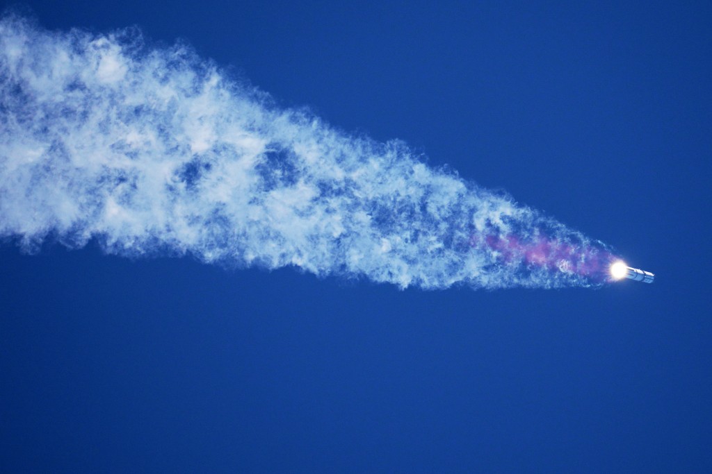 這是星艦自SpaceX6月上市以來的首次測試飛行。美聯社 這是星艦自SpaceX6月上市以來的首次測試飛行。美聯社