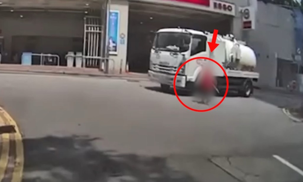 行人如進入了大車盲點，大車司機會看不到行人，就會直接撞過去，最後導致交通意外。(來源：網上載圖)