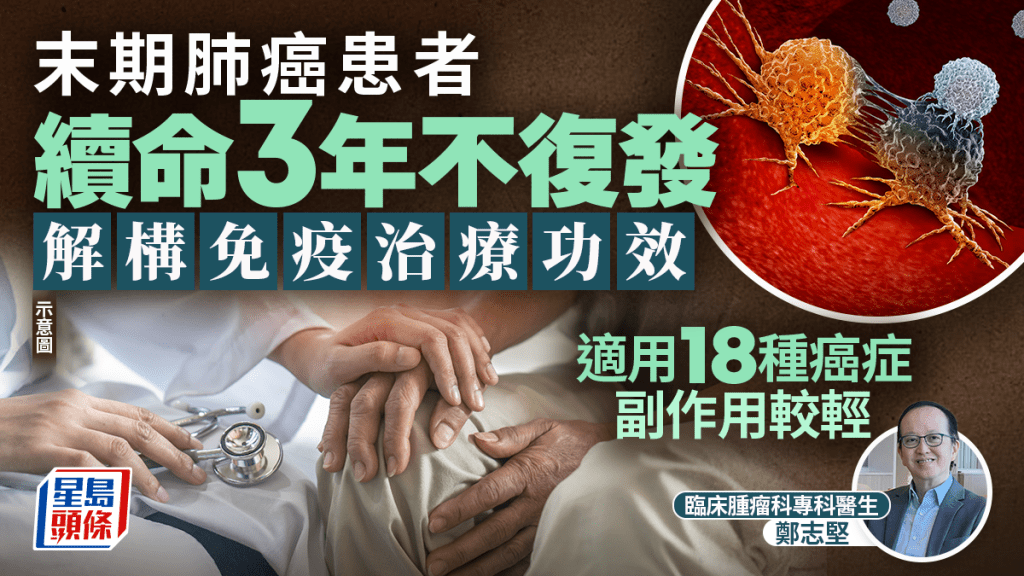 癌症治療｜末期肺癌患者續命3年不復發 醫生解構免疫治療功效 適用18種癌症副作用較輕