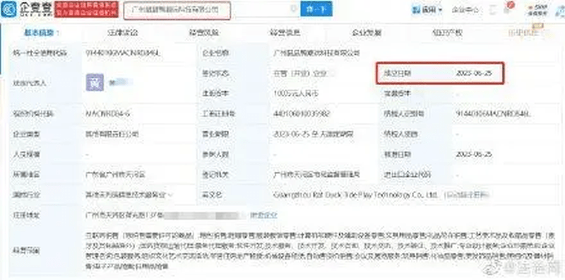 廣州鼠鼠鴨潮玩科技有限公司於近期註冊成立。