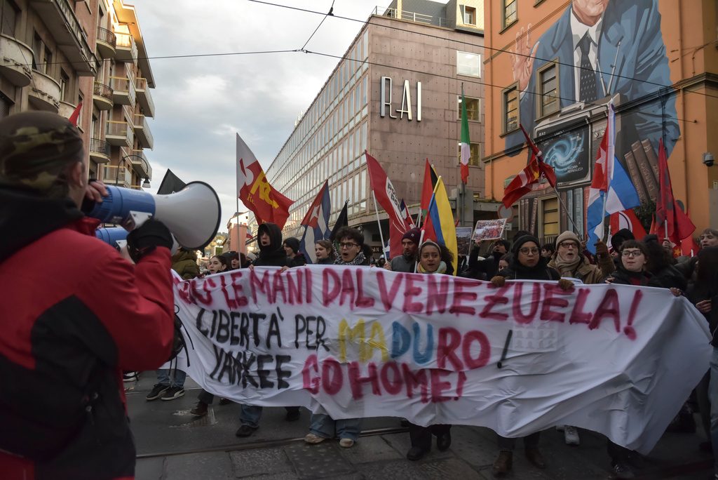 委內瑞拉支持者上街抗議，要求釋放馬杜羅。 美聯社