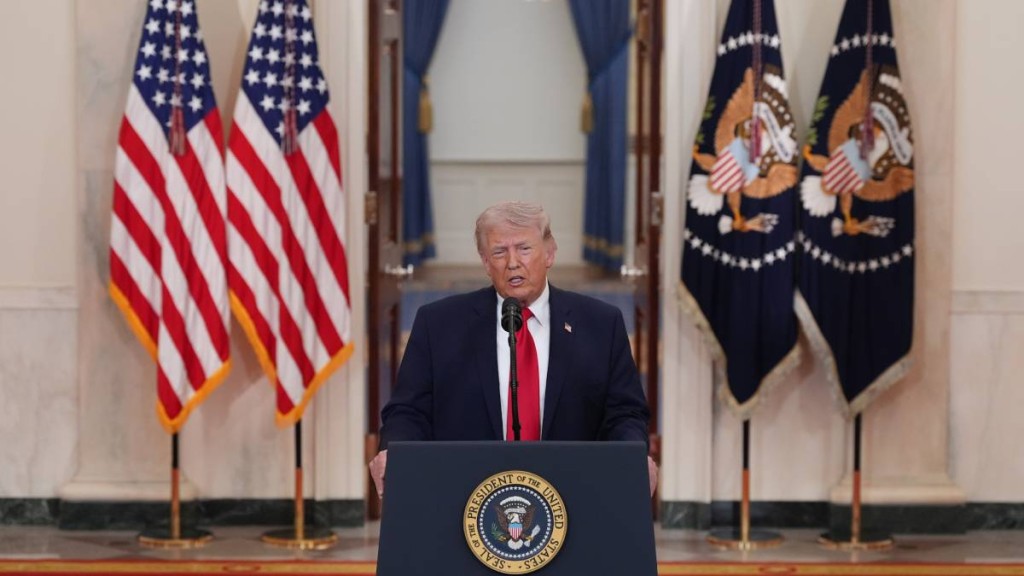 特朗普2日早上发表全国演说。美联社