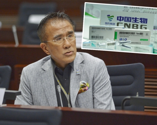 立法議員田北辰半年前打齊兩針國藥,近日抗體水平已跌至邊緣。資料圖片