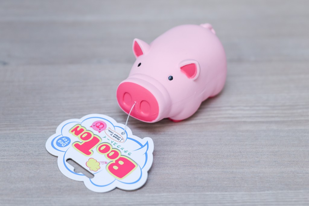 1款「PLATZ 肥豬叫聲玩具 Boo Ton Dog Toy S」(#樣本RBT9)有部件檢出六價鉻,遷移量為0.0362mg/kg。何家豪攝 1款「PLATZ 肥豬叫聲玩具 Boo Ton Dog Toy S」(#樣本RBT9)有部件檢出六價鉻,遷移量為0.0362mg/kg。何家豪攝
