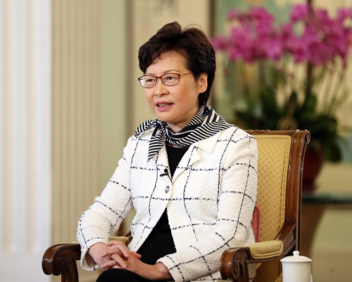 林鄭月娥指,發現香港社會對一國兩制的認識需加深。新華社圖片