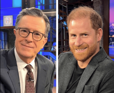 哈里王子参与录制深夜脱口秀节目《荷伯报到》。Instagram@colbertlateshow