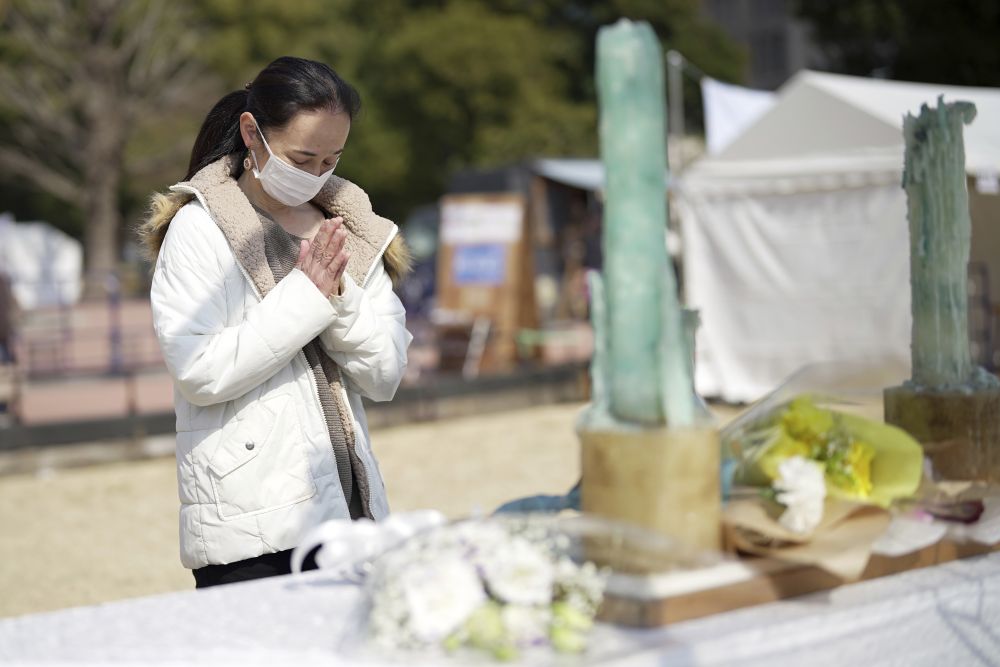 日本311大地震十一周年,東京舉行悼念活動。AP