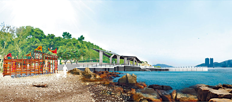 鯉魚門海濱改善工程電腦效果模擬圖。