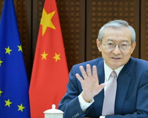 中國駐歐盟使團團長張明。 使團網頁圖片