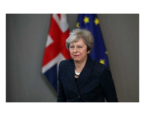 文翠珊在布鲁塞尔向记者表示，将会实现英国脱欧，并会如期实现。AP