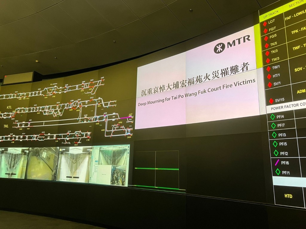 港鐵主席歐陽伯權聯同行政總裁金澤培、常務總監－香港客運服務楊美珍等早8時於車務控制中心默哀3分鐘。