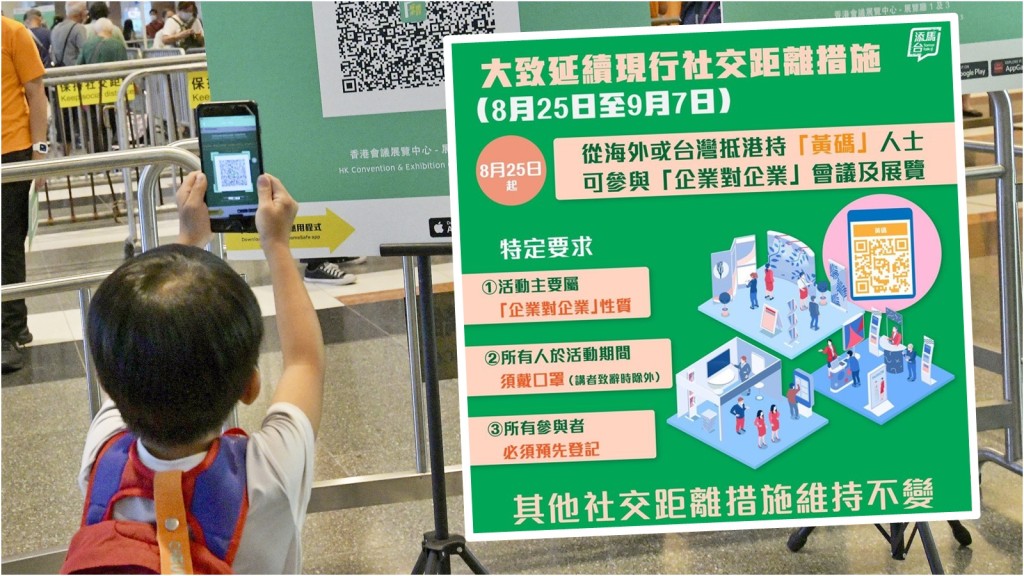 政府今日起大致延續現行的社交距離措施。小圖為fb「添馬台」圖片