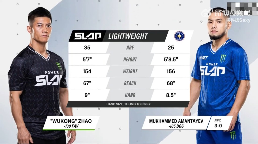 趙鴻剛在打耳光比賽中,被對手KO打至翻白眼。微博@科技Sexy 趙鴻剛在打耳光比賽中,被對手KO打至翻白眼。微博@科技Sexy