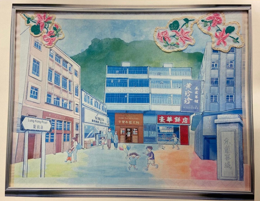 李家超带了一幅很特别的画作赠送给泰国总理巴育，名为《来自香港的小泰国》。