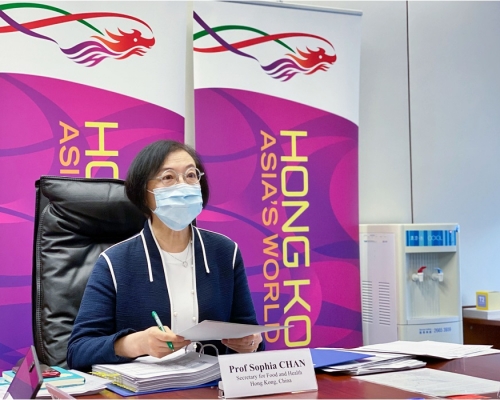 食衛局局長陳肇始今出席世衛第71屆地區年會,分享港府抗疫經驗。政府新聞處圖片