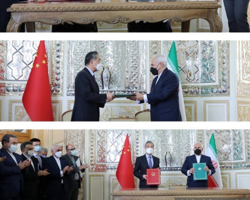 中國與伊朗簽署為期25年的戰略合作協議。IRIMFA Twitter