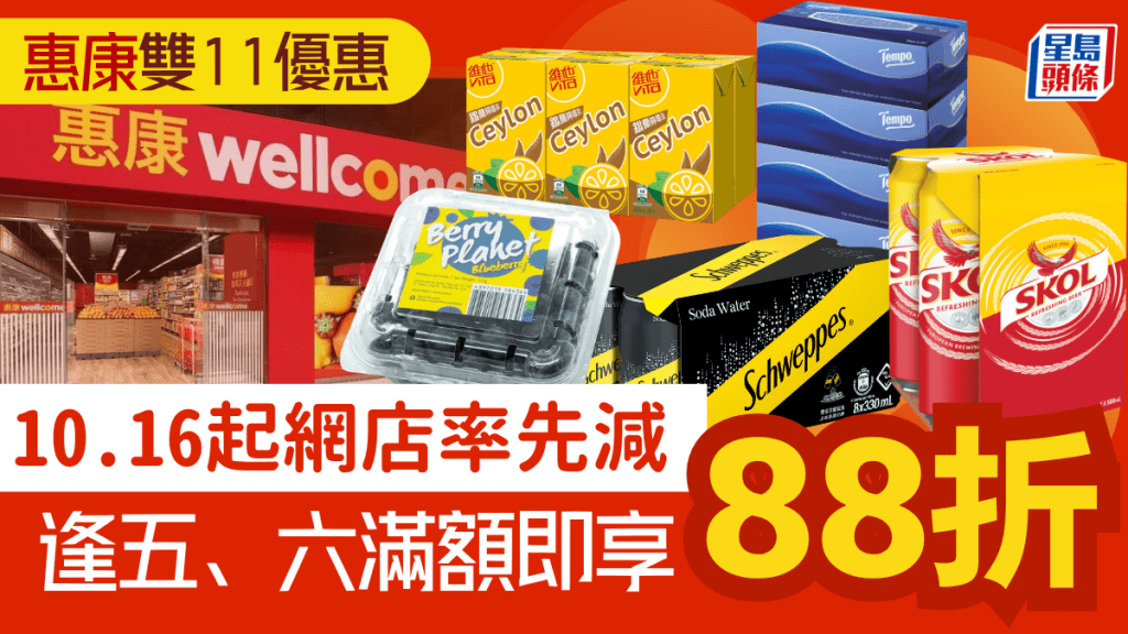 惠康雙11優惠｜派高達 $1,100優惠券 逢週五六買滿額即享88折+人氣貨品低至$11