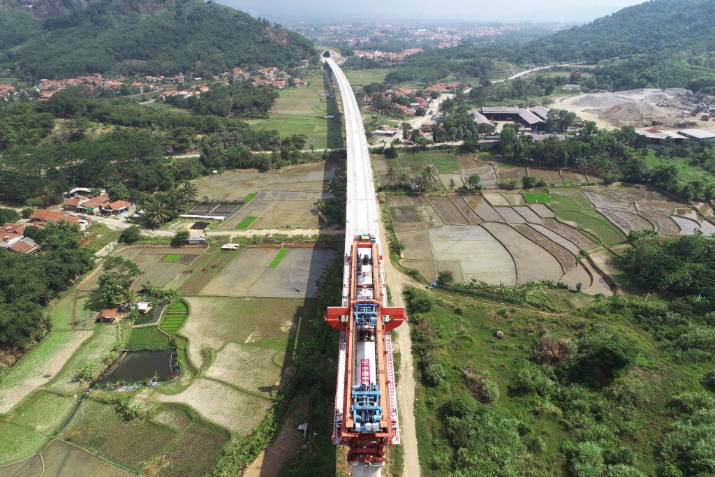 施工中的印尼雅萬高鐵。2022年9月7日中新社資料圖