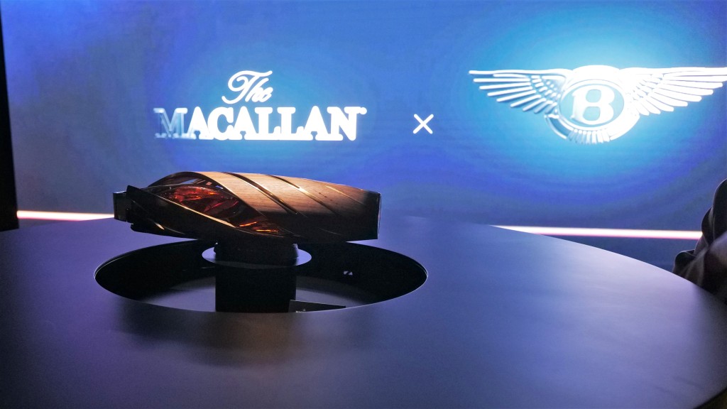 ●由宾利汽车设计团队参与打造的Macallan Horizo​​n特别限量版威士忌酒瓶。