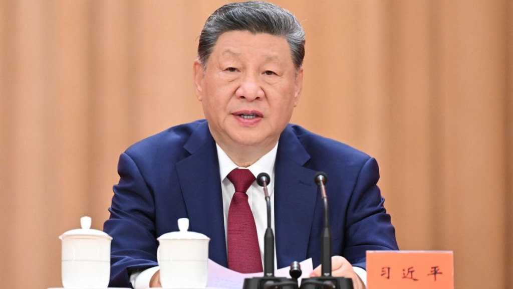 中国共产党成立105周年大会上，总书记习近平发表讲话。新华社