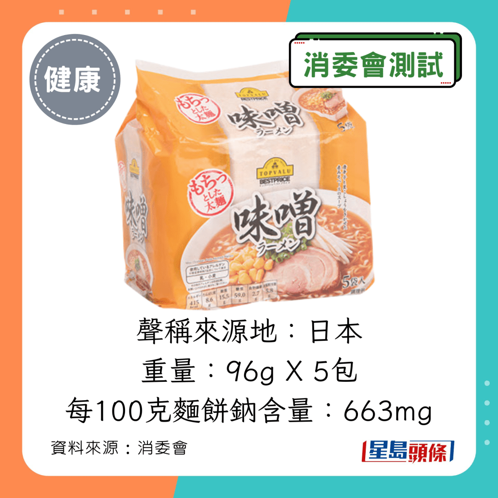 TOPVALU Bestprice Instant Noodles Miso Flavor