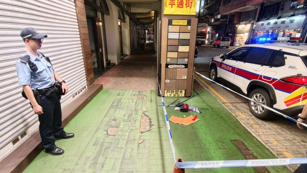 警方封鎖現場調查。黃文威攝