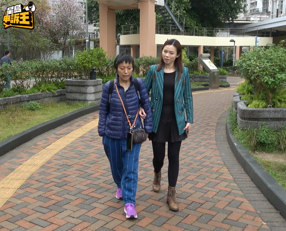 馮女士從牛頭角住所出發,北上治療癌症。 馮女士從牛頭角住所出發,北上治療癌症。