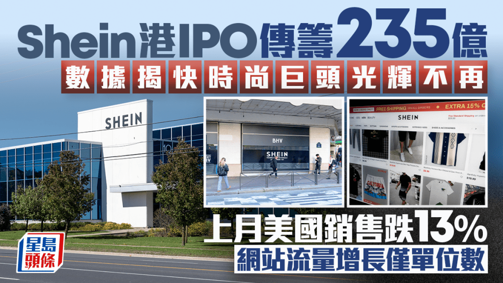 快时尚巨头Shein光辉不再 上月美国销售跌13% 网站流量增长仅单位数