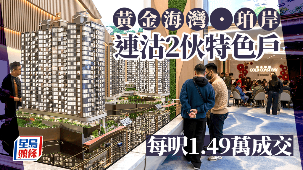 黃金海灣．珀岸連沽2伙特色戶 每呎1.49萬成交