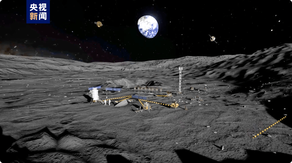 中国月球基地模拟图。