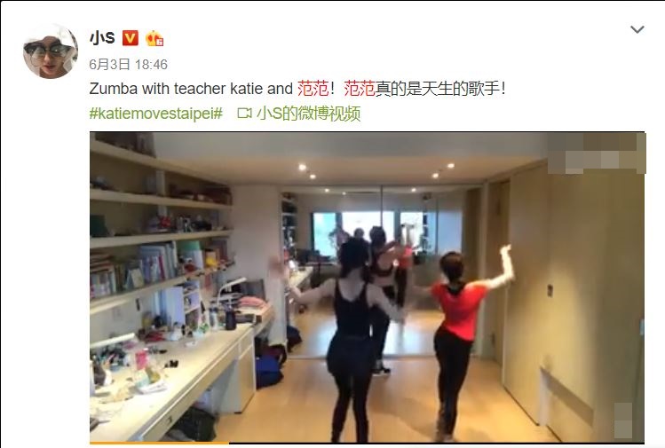 小S分享二人一齐跳舞的影片。截图