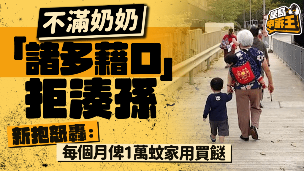 星島申訴王｜不滿奶奶「諸多藉口」拒湊孫   新抱怒轟：每個月俾1萬蚊家用買餸