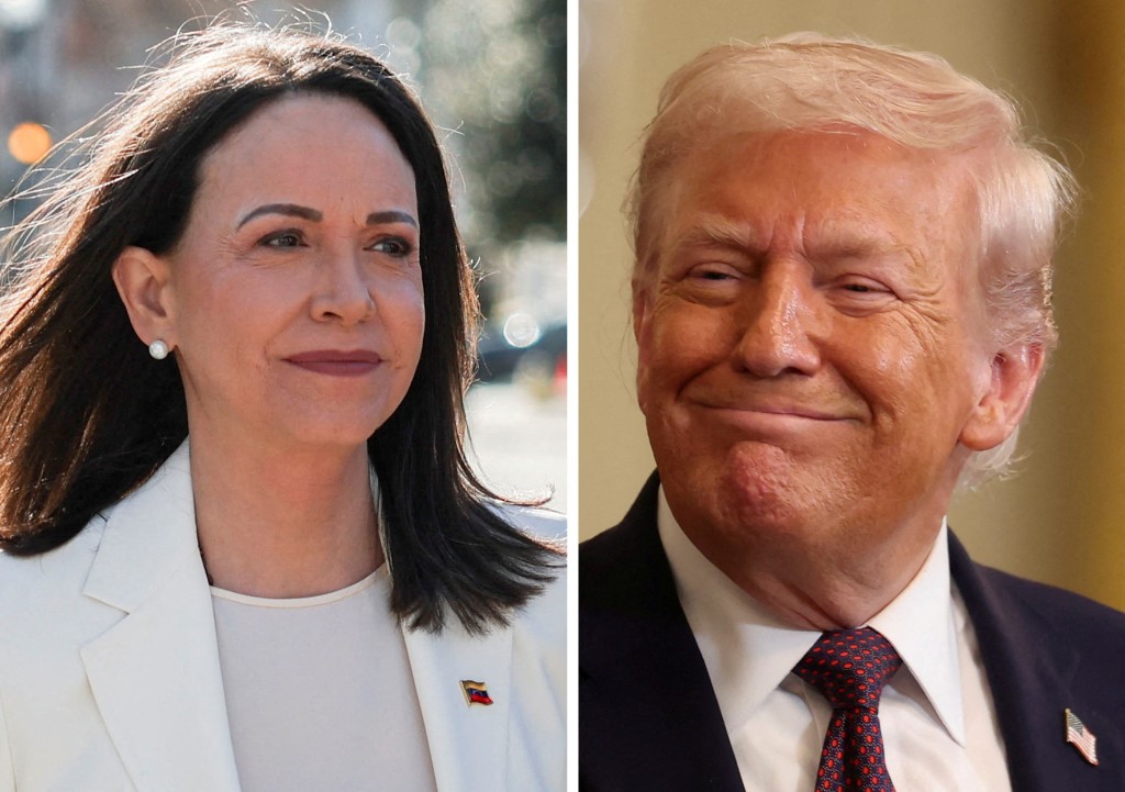 特朗普欣然接受马查多转赠诺贝尔和平奖。法新社