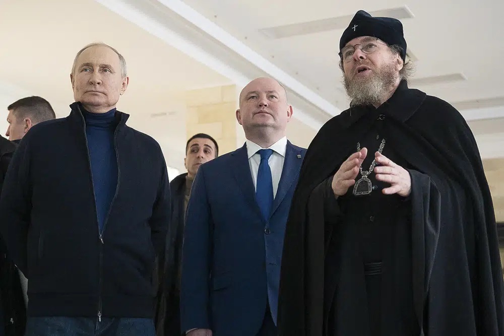 俄羅斯總統普京到訪克里米亞。AP