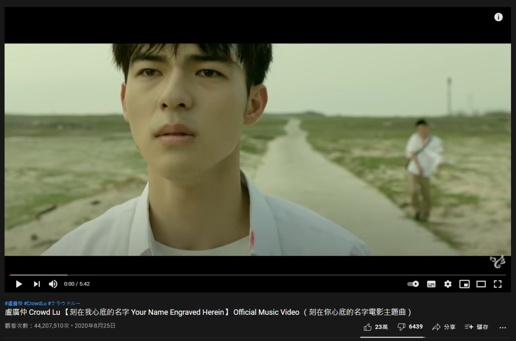 《刻在》紅爆亞洲，MV喺YouTube已經有超過4,400萬點擊!