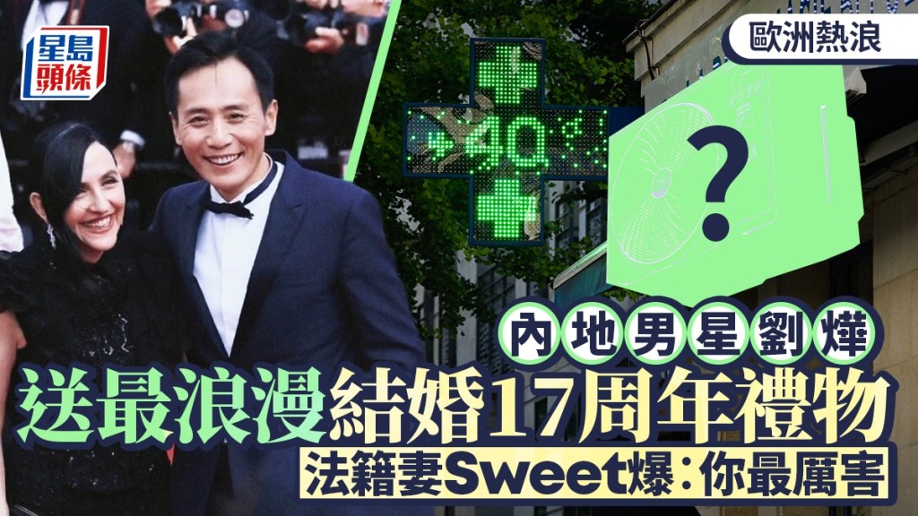 男星劉燁結婚17周年，送法籍妻冷氣機。