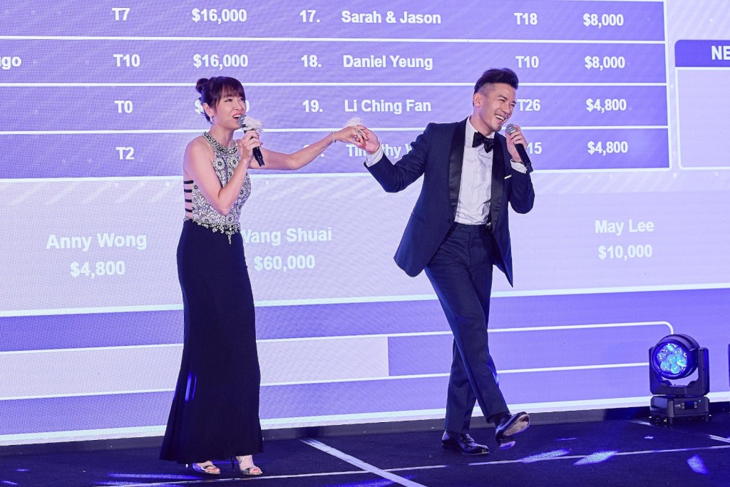 向海嵐、沈震軒唱歌跳舞娛賓。 向海嵐、沈震軒唱歌跳舞娛賓。