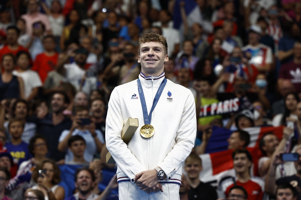马查特在今届奥运中夺得4面金牌，成为史上第3位有如此荣誉的泳手。（路透社）