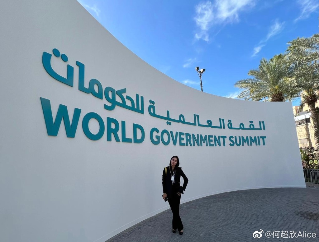何超欣今年2月在杜拜出席世界政府首腦會議。