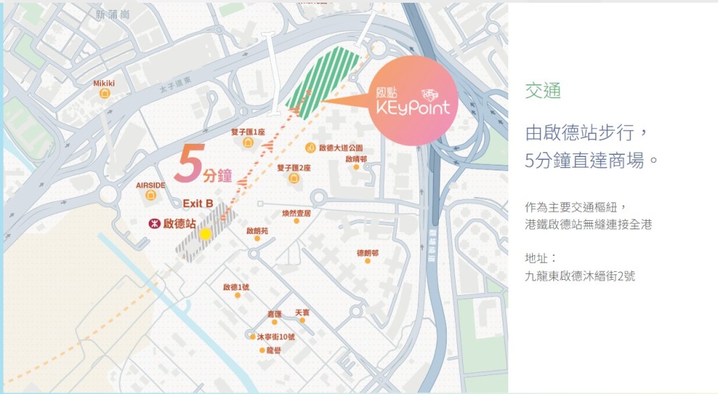 「啟點」在九龍東啟德沐縉街2號,位處新舊區連接點。房協網頁 「啟點」在九龍東啟德沐縉街2號,位處新舊區連接點。房協網頁