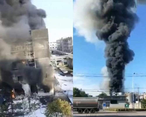 湖北省仙桃市化工廠發生爆炸。 網圖