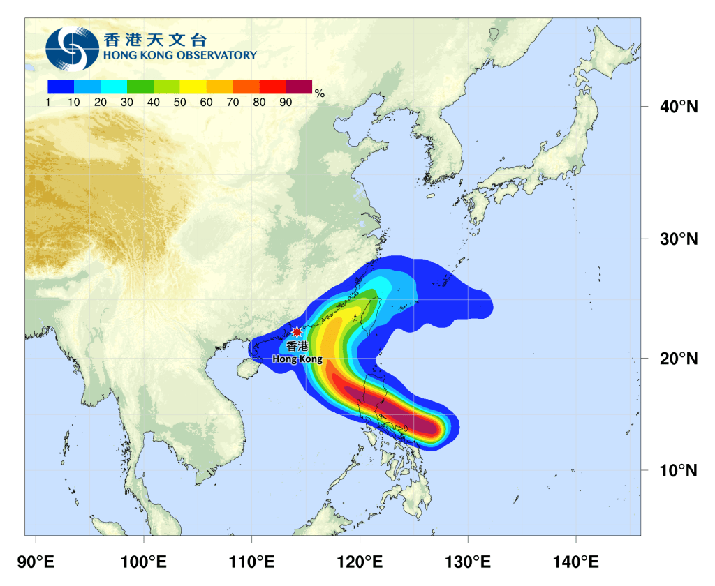 熱帶氣旋路徑概率預報。