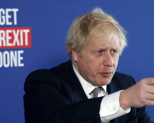 約翰遜﹕特朗普別介入英國大選。AP圖