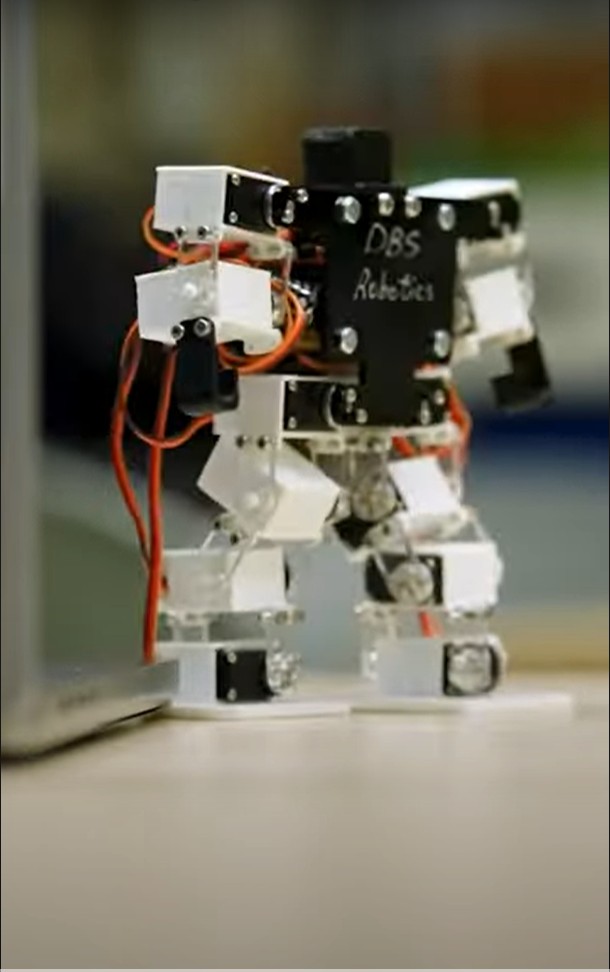 男拔生制作最小人形机械人破健力士纪录，身高仅141毫米。（YouTube截图）