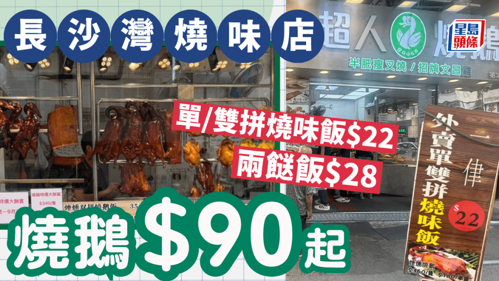 長沙灣超人燒鵝大特價！燒鵝$90起 燒味飯/兩餸飯低至$22 附2大快餐店斬料優惠