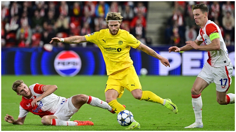 卡斯柏賀基接連對勁旅取得關鍵入球。AP