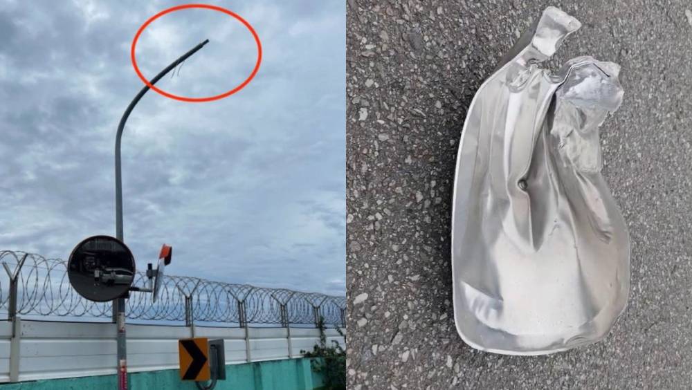 花莲F-16V战机降落飞太低，轮胎撞爆路灯波及民车。thread